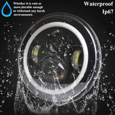 Universal 7″Led Car Motorcycle Headlight H4 Phare Farol Moto Headlamp For BMW Harley Softail Cafe Racer Chopper Ural IZH Honda